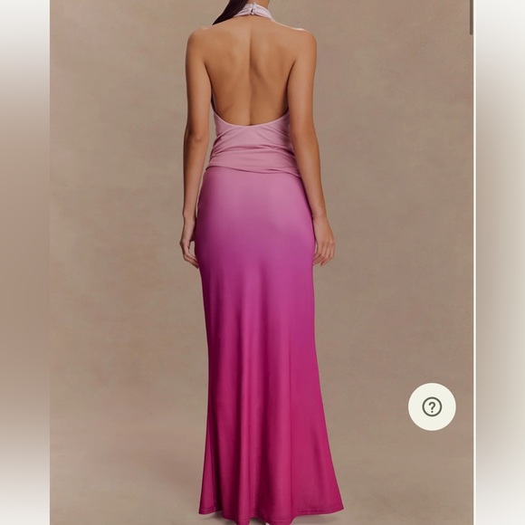 Meshki Safiya Halter Top and Bruna Slinky Fishtail Maxi Skirt Ombré Pink (S) - Picture 2 of 2
